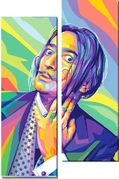 Модульная картина Поп-арт портрет Сальвадора Дали