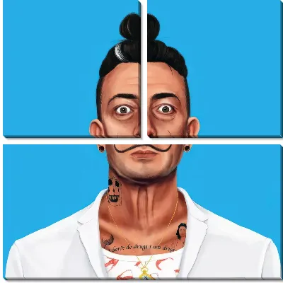 Модульная картина Дали хипстер