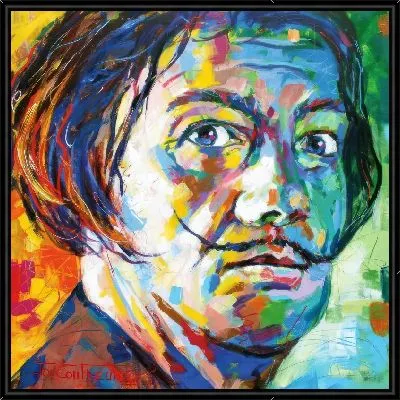 Портрет Дали в стиле мастихин