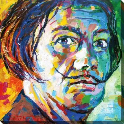 Портрет Дали в стиле мастихин