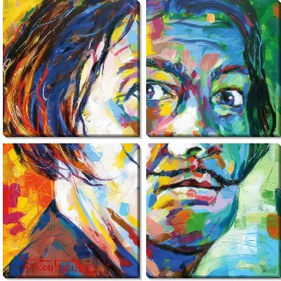 Портрет Дали в стиле мастихин