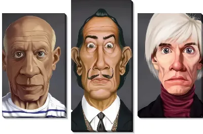 Модульная картина Пикассо, Дали, Уорхол