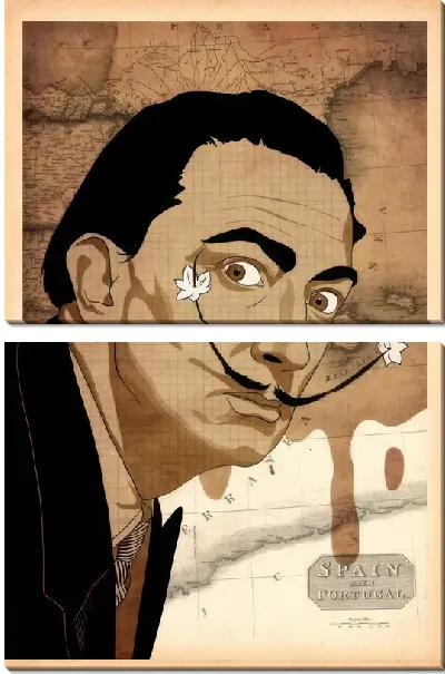 Модульная картина Винтажный портрет Дали