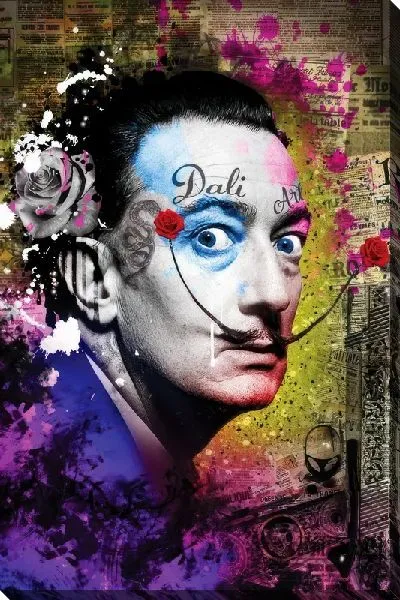 Постер Сальвадор - поп-арт портрет в виде коллажа