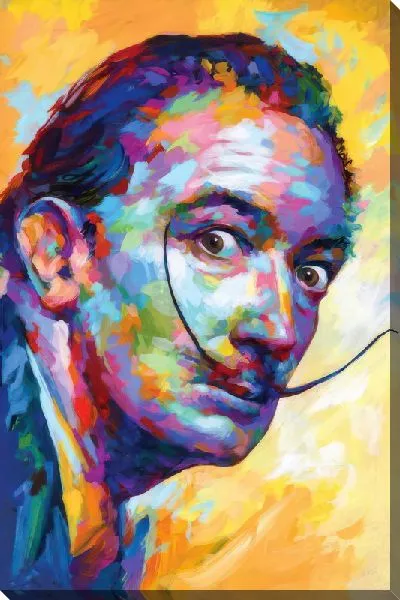 Постер Яркий поп-арт портрет Дали в стиле мастихин