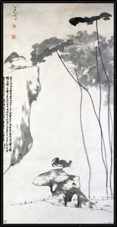 Картина Лотос и утка (Lotus and Ducks)