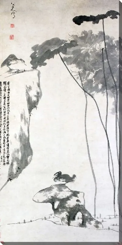 Картина Лотос и утка (Lotus and Ducks)