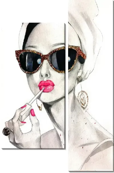 Модульная картина Одри в солнечных очках