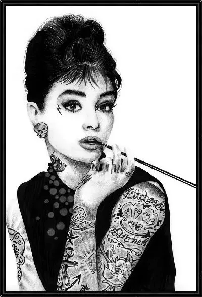 Картина Одри и татуировки