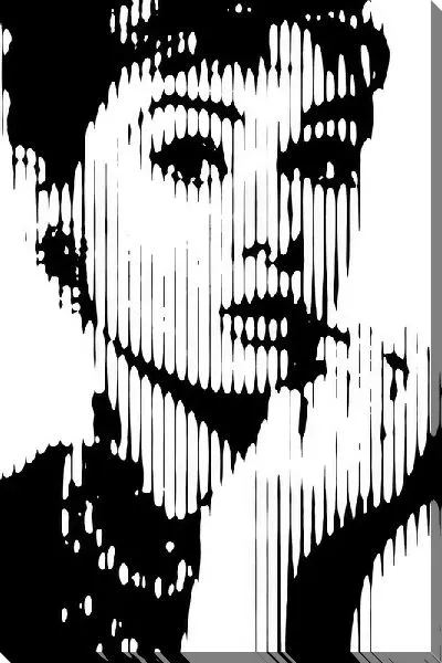 Картина маслом Одри Хепбёрн ч/б №21