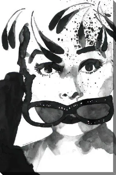 Картина маслом Одри Хепбёрн и очки