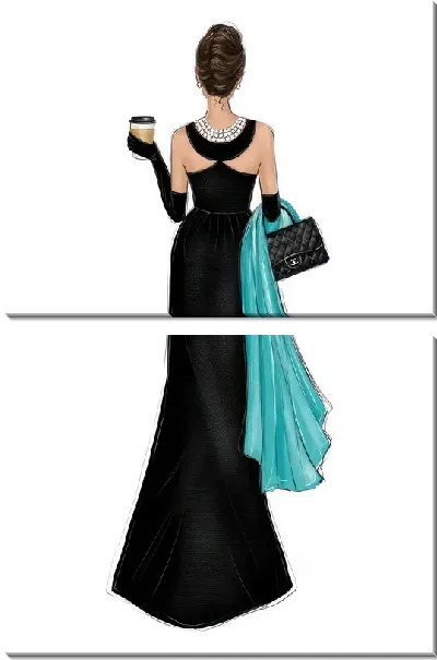 Модульная картина Одри Хепбёрн и кофе