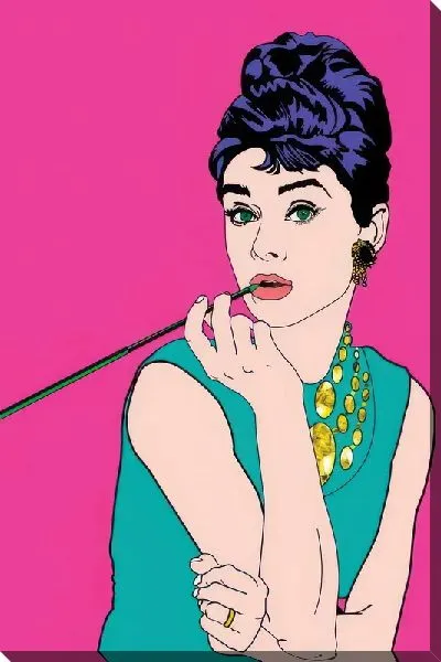 Картина маслом Одри Хепбёрн в стиле популярный арт