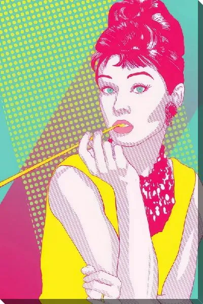 Постер Одри Хепбёрн в стиле поп-арт №2