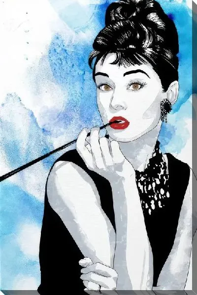 Постер Одри Хепбёрн в стиле поп-арт №3