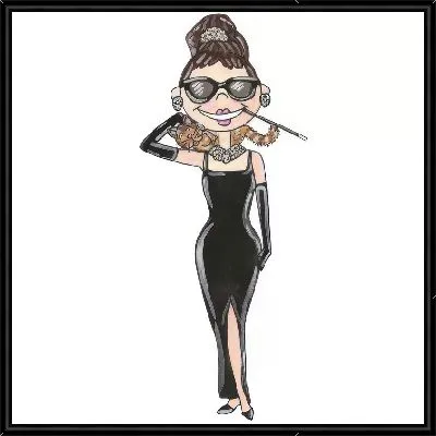 Картина Одри Хепбёрн - карикатура в очках №2