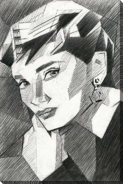 Картина маслом Рисунок Одри Хепбёрн