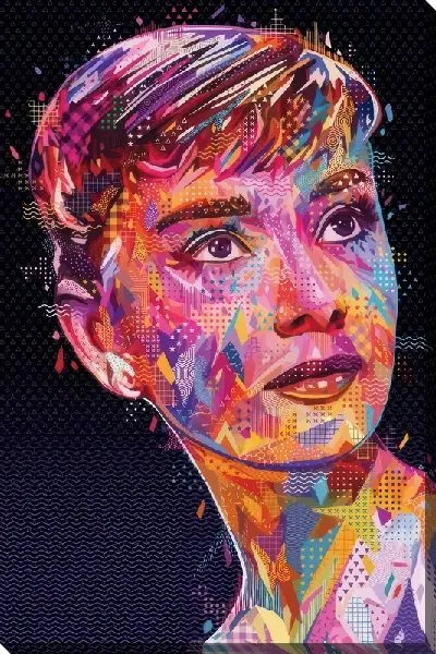 Картина маслом Одри Хепбёрн в стиле арт №6