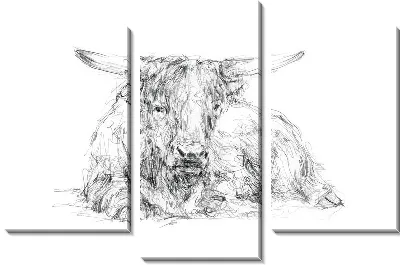 Модульная картина Бык №3