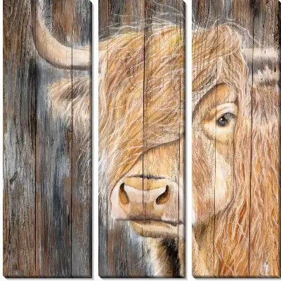 Модульная картина Бык на досках