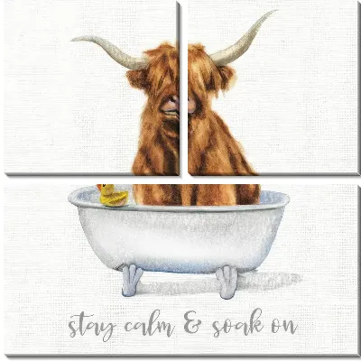 Модульная картина Бык в ванной