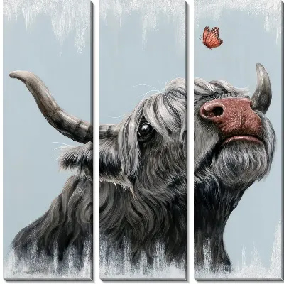 Модульная картина Бык и бабочка