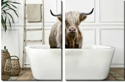 Модульная картина Бык в ванной №4