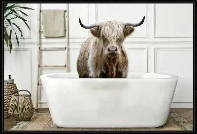 Картина Бык в ванной №4