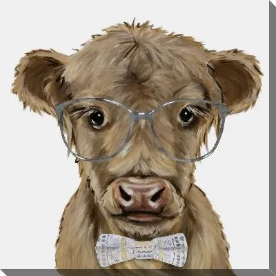 Картина маслом Бык в очках №2