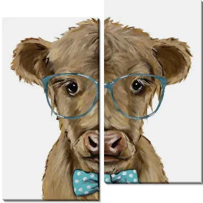 Модульная картина Бык в очках №3