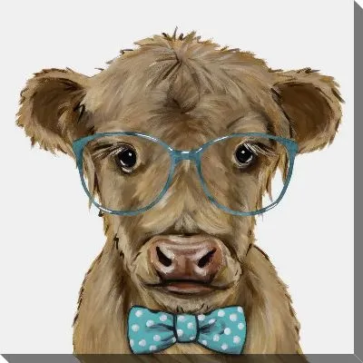 Картина маслом Бык в очках №3