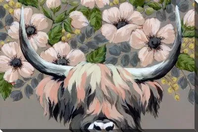 Картина маслом Рога быка и цветы