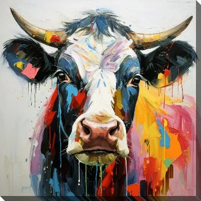 Корова в стиле мастихин №4
