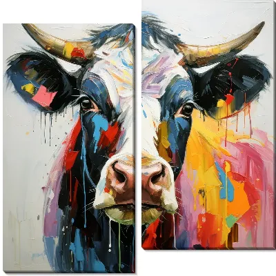 Корова в стиле мастихин №4