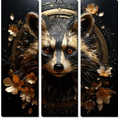 Модульная картина Могучий енот