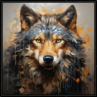 Картина Волк в стиле мастихин №2