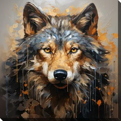 Постер Волк в стиле мастихин №2