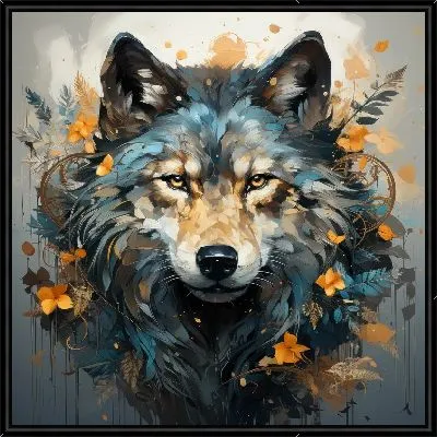 Волк в стиле мастихин №3