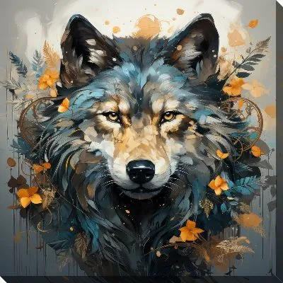 Волк в стиле мастихин №3