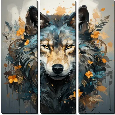 Волк в стиле мастихин №3