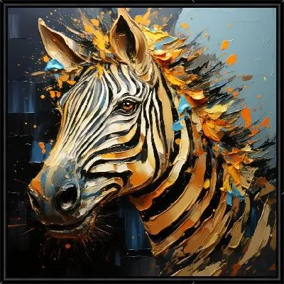Картина Зебра в стиле мастихин №4