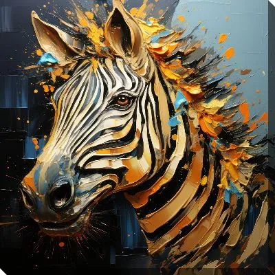 Картина маслом Зебра в стиле мастихин №4