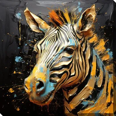 Картина маслом Зебра в стиле мастихин №5