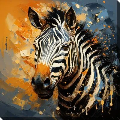 Картина маслом Зебра в стиле мастихин №6