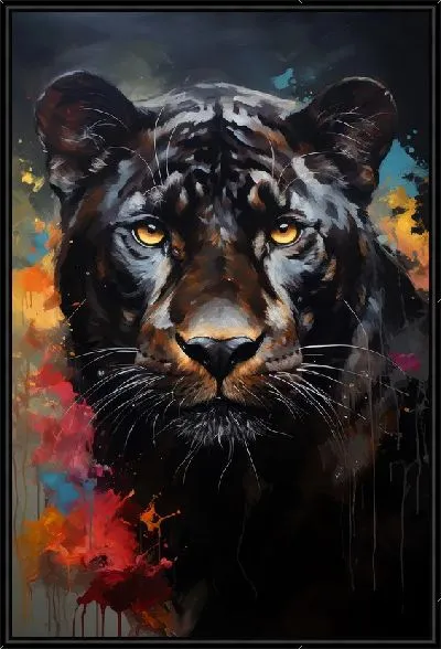 Картина Пантера в стиле мастихин