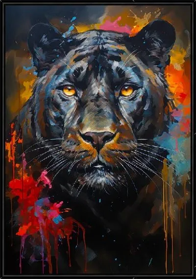 Картина Пантера в стиле мастихин №4