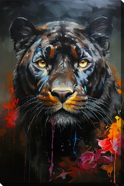 Картина маслом Пантера в стиле мастихин №5