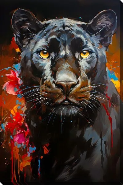 Картина маслом Пантера в стиле мастихин №6