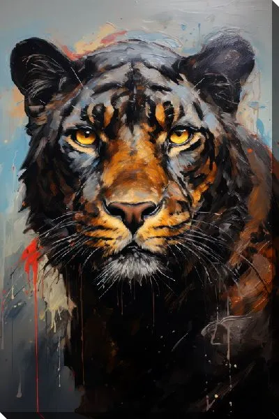 Картина маслом Пантера в стиле мастихин №8