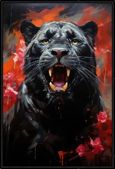 Картина Пантера в стиле мастихин №9